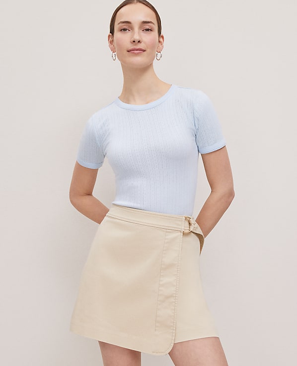 Petite Curved Hem Skort