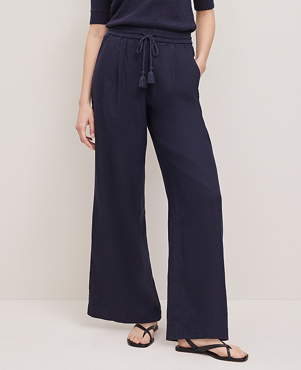 Weekend Easy Fit Wide-Leg Pant in Linen Blend