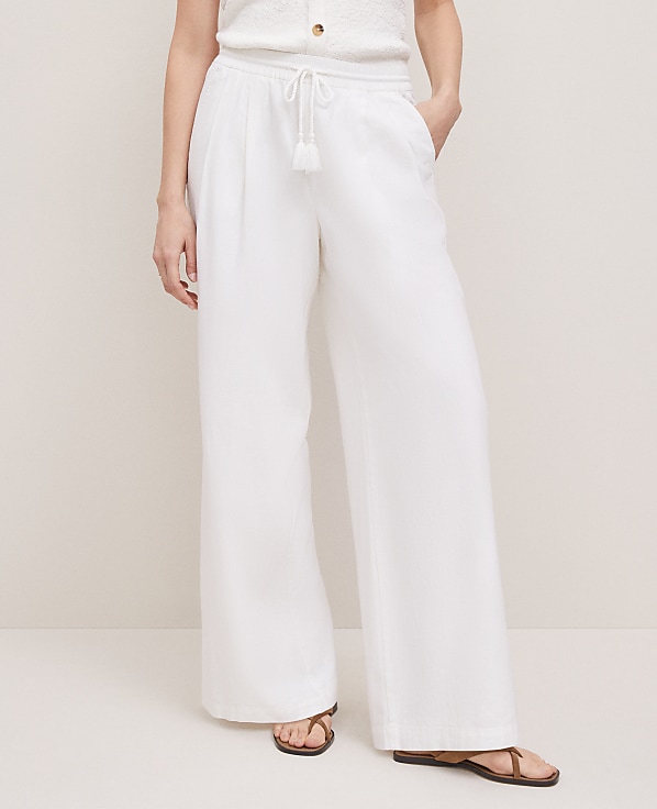 Weekend Easy Fit Wide-Leg Pant in Linen Blend