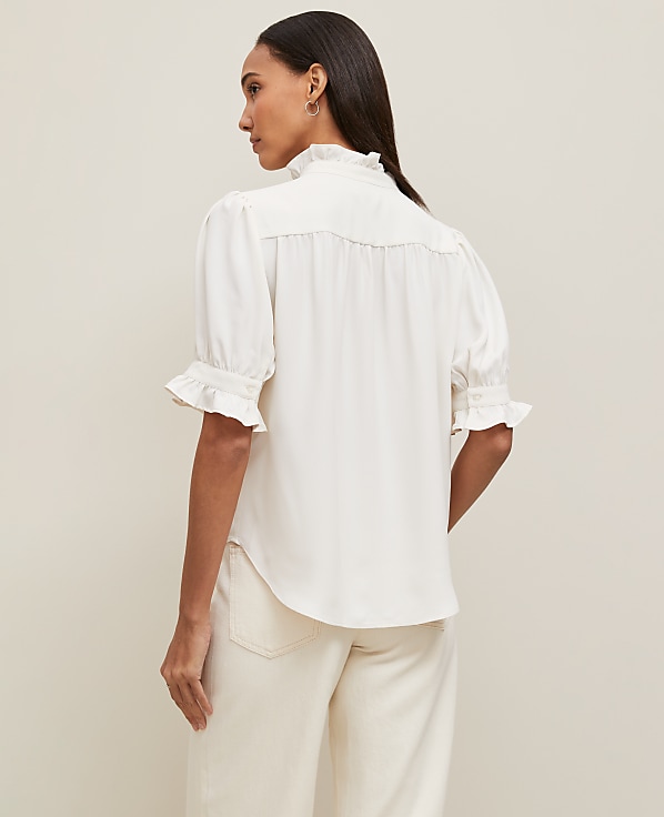 Petite Ruffle Collar Shirt