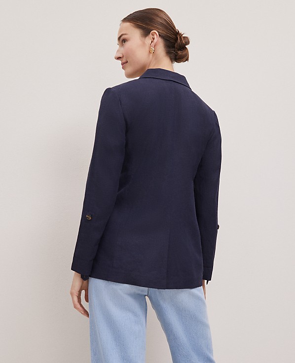 Weekend Collection Roll Sleeve Linen Blend Blazer