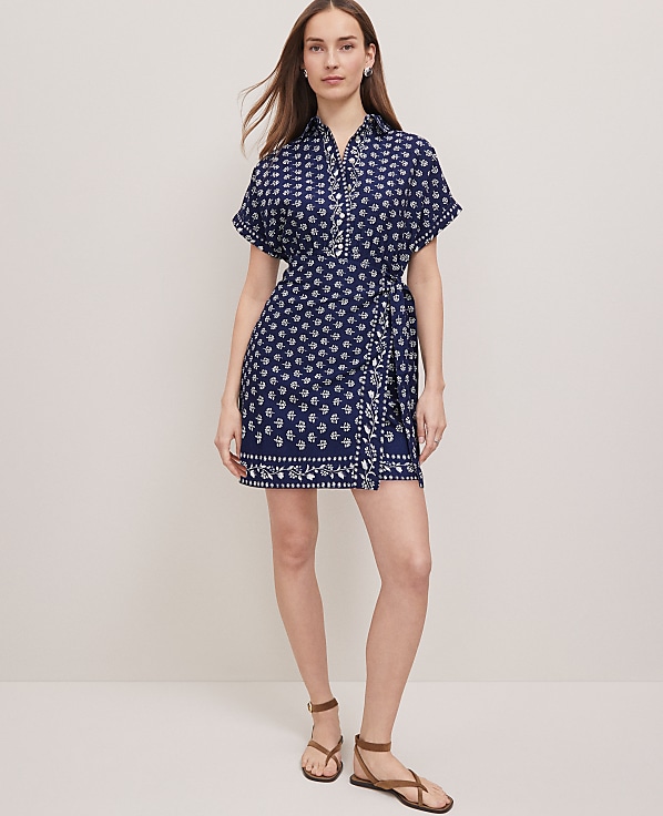 Weekend Petaled Wrap Shirtdress
