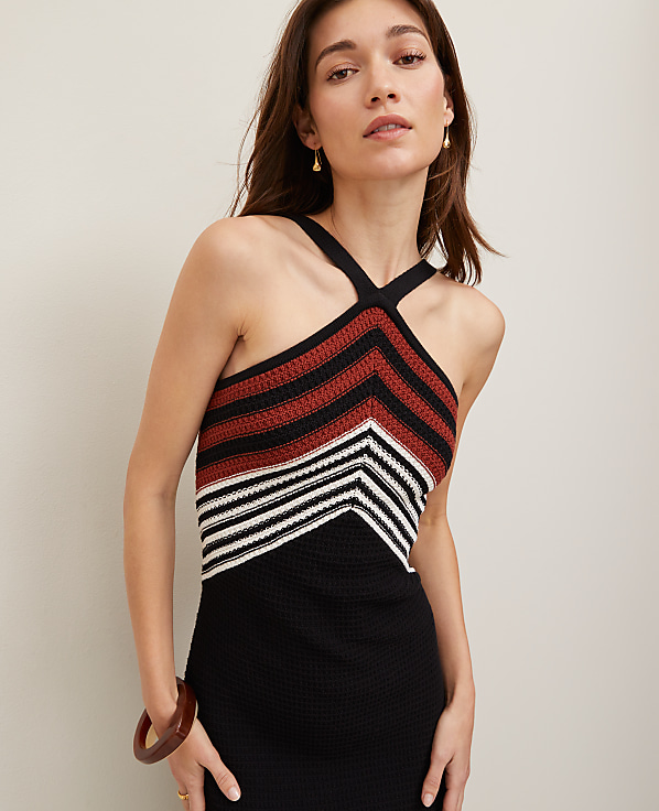 Crochet Halter Sweater Dress