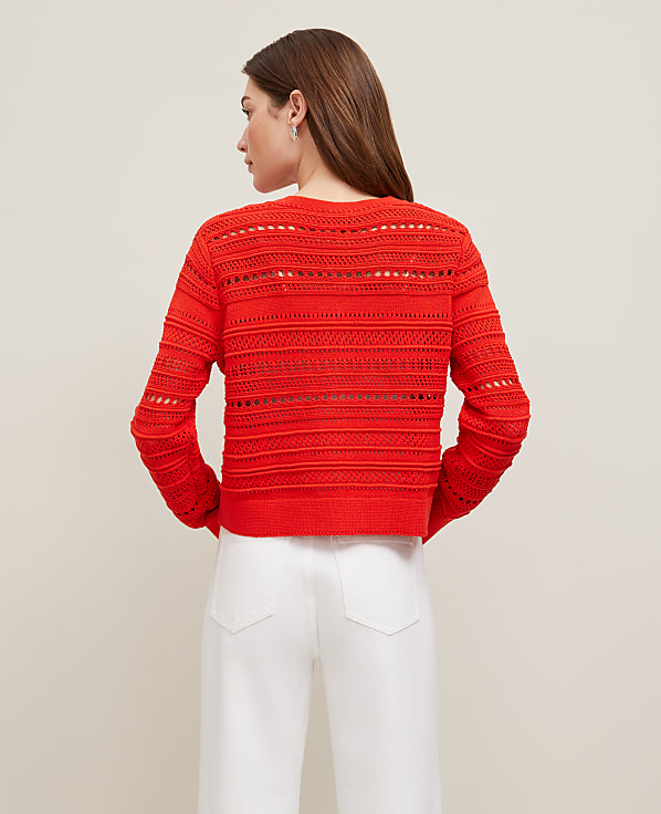 Pointelle Textured Cardigan