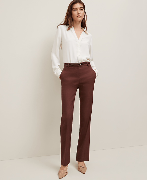 The Sophia Straight Pant in Linen Twill