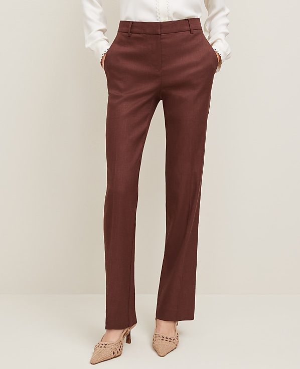 The Sophia Straight Pant in Linen Twill