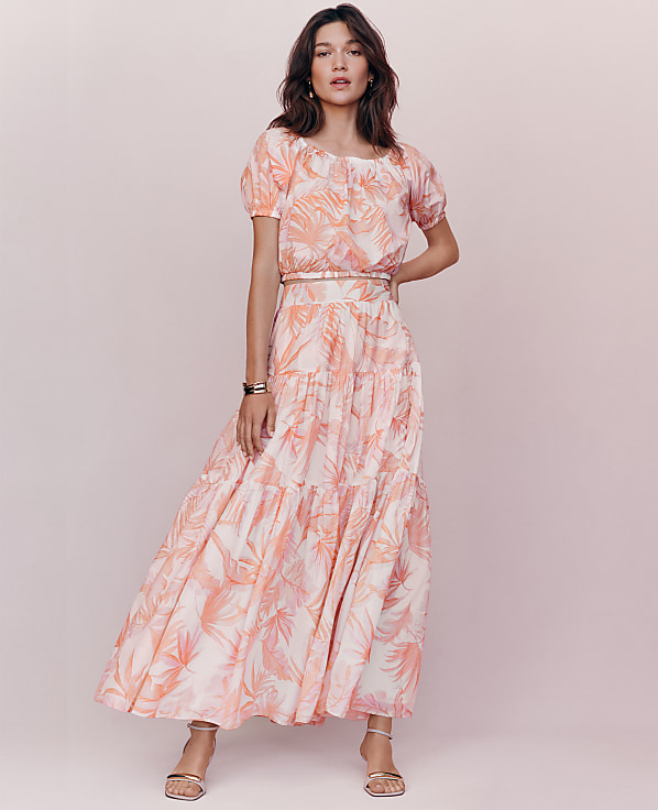 Floral Tiered Full Skirt