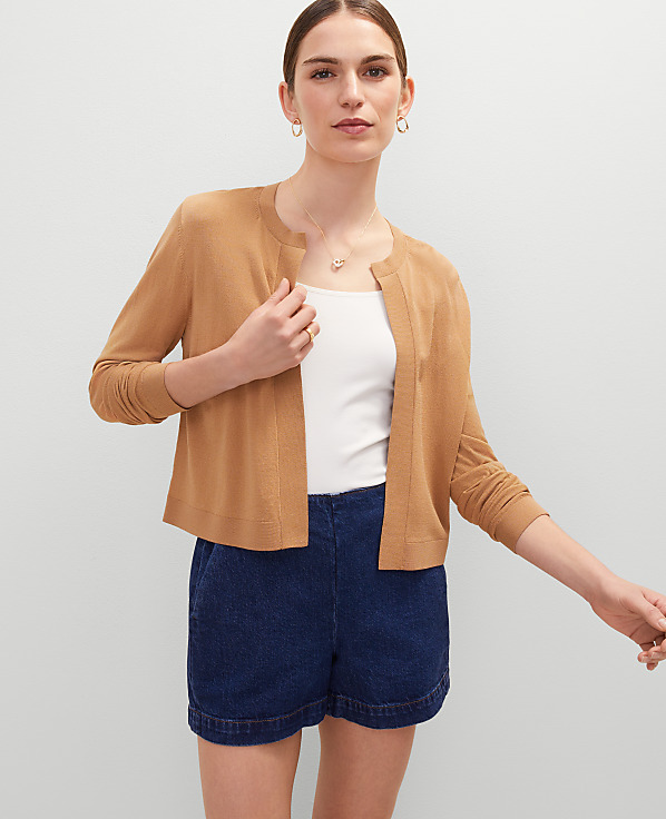 Cropped Open Cardigan