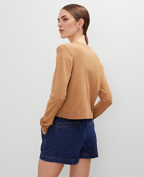 Cropped Open Cardigan