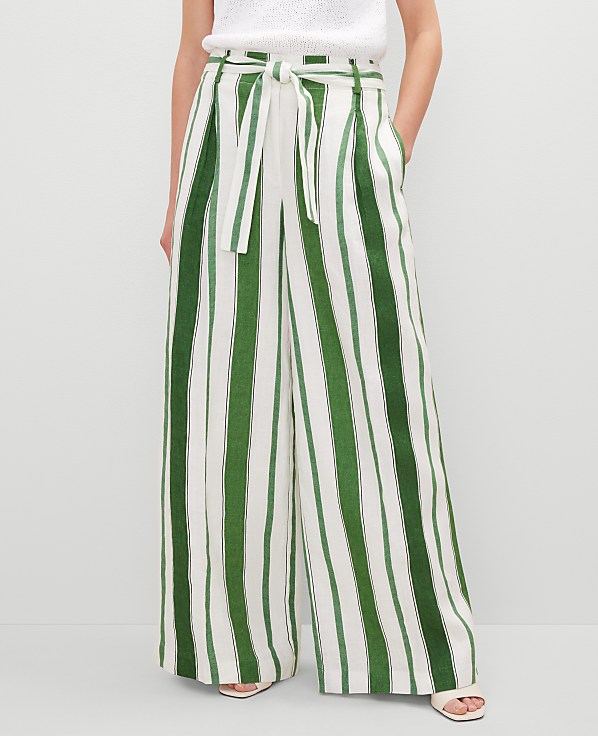 The Tie Waist Wide Leg Pant in Linen