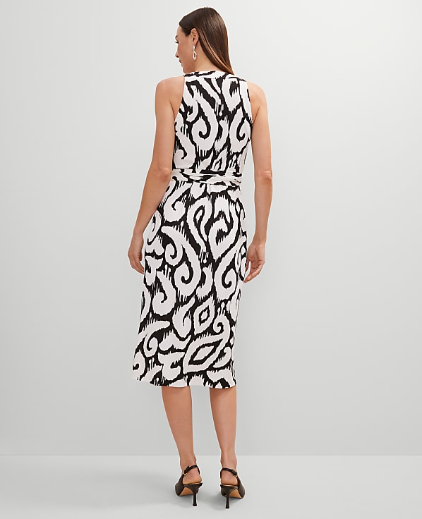 Ikat Halter Wrap Midi Dress