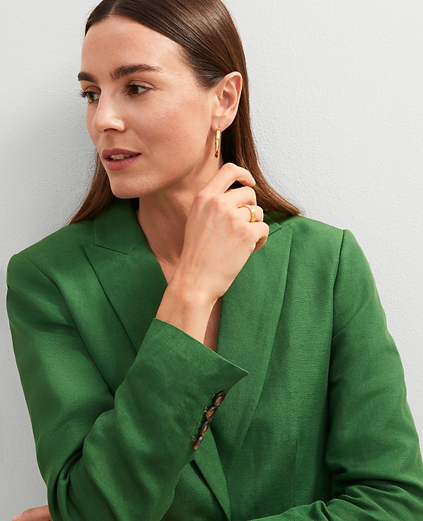 The Shorter One Button Blazer in Linen Blend