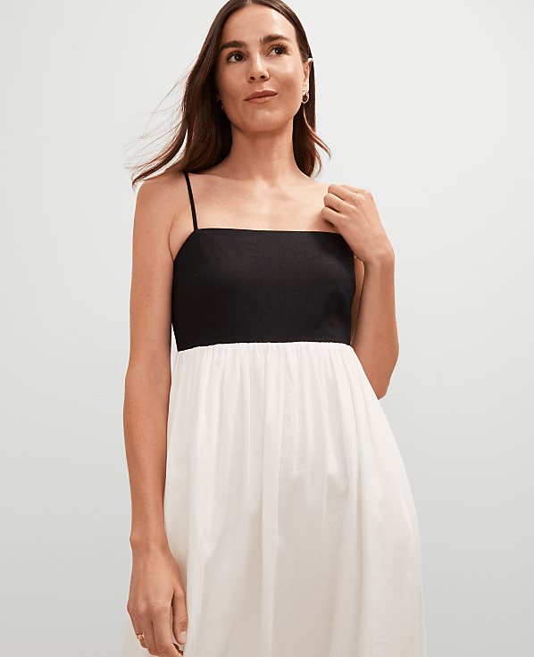 Strappy Linen Blend Maxi Dress