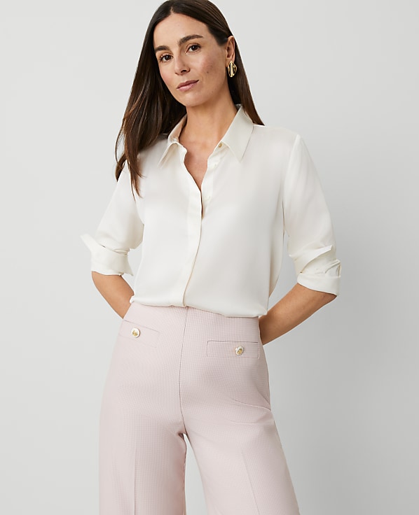 Petite Satin Modern Shirt