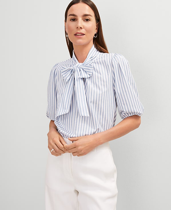 Striped Bow Blouse