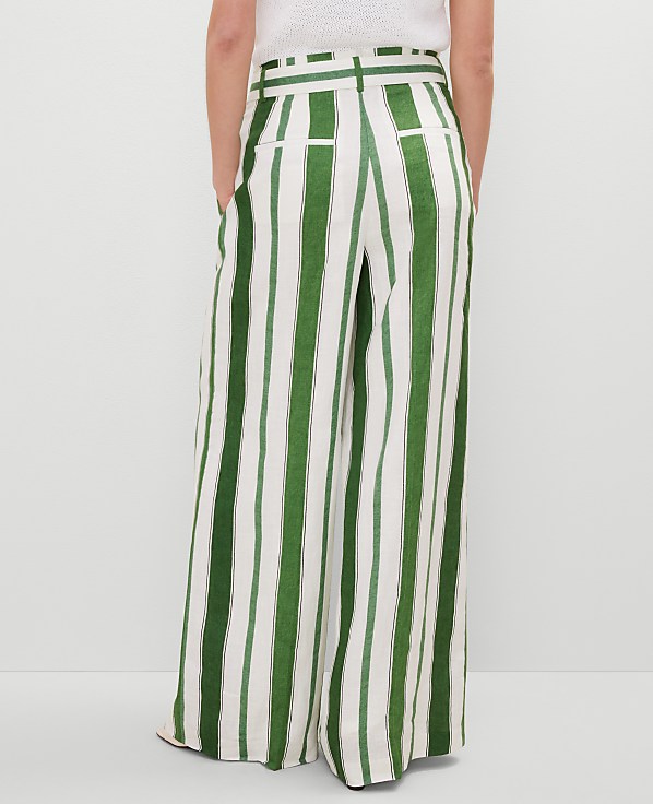 The Tie Waist Wide Leg Pant in Linen