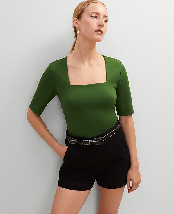 Ponte Square Neck Top