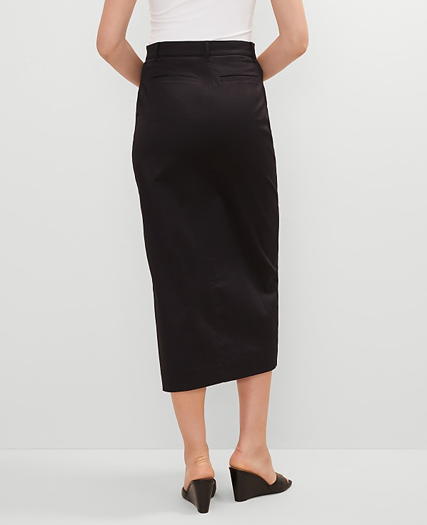 Button Front Pencil Skirt