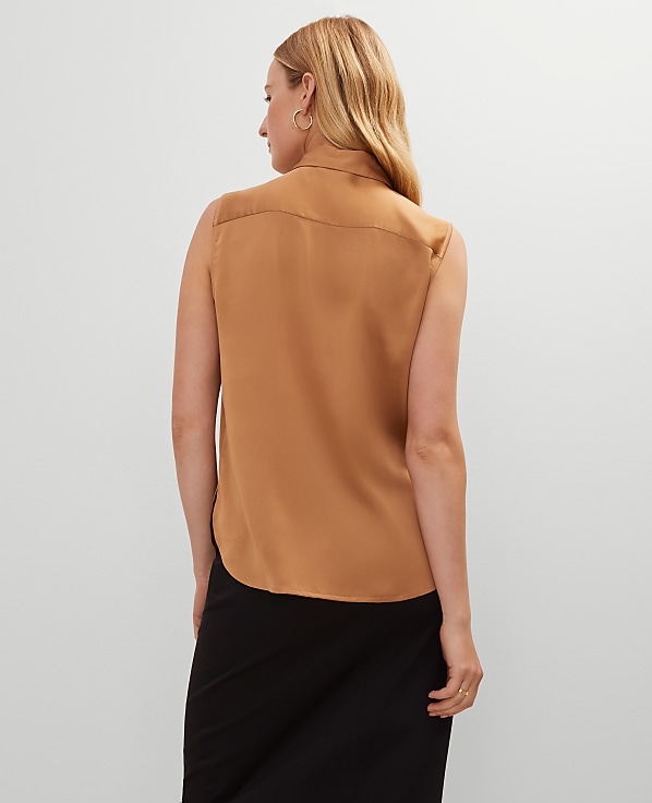 Shirred Yoke Sleeveless Shirt