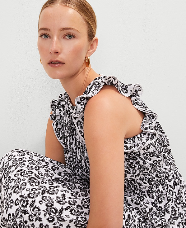 Floral Ruffle Midi Dress