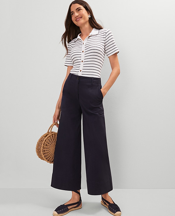 Petite Weekend Wide-Leg Ankle Pant