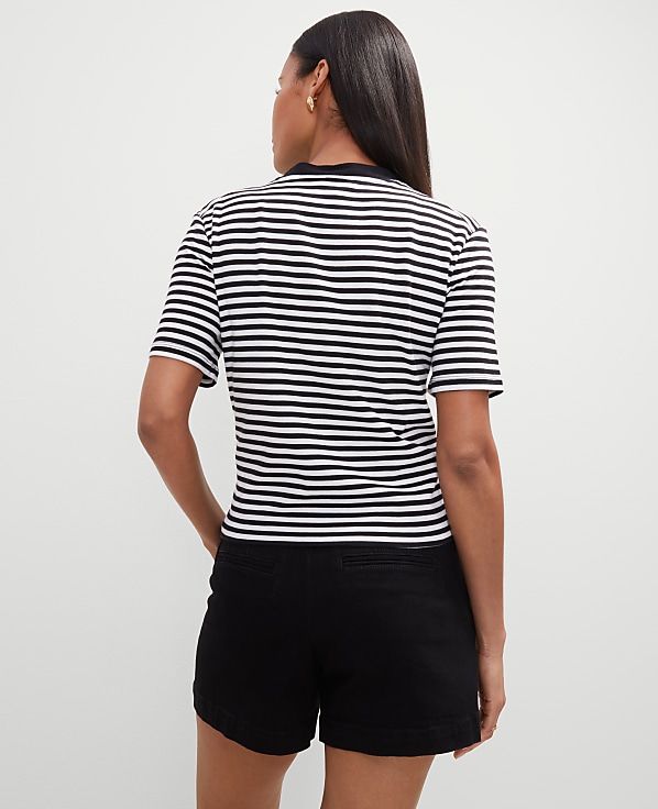 Striped Short Sleeve Cardigan