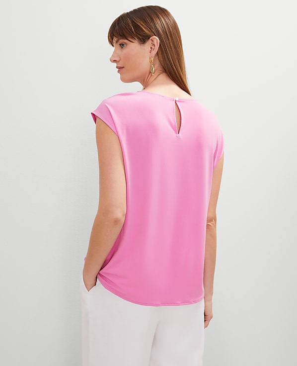 Pleated Crew Neck Top