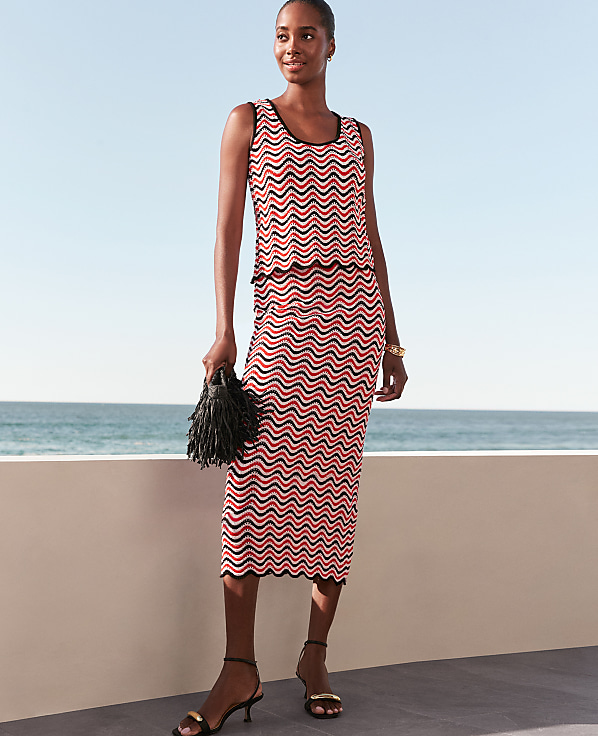 Striped Crochet Sweater Skirt