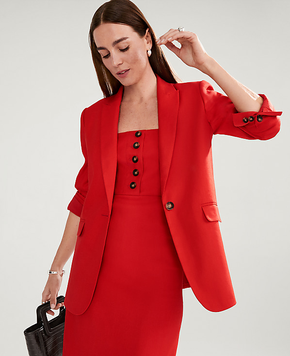 The Longline Blazer in Linen Blend