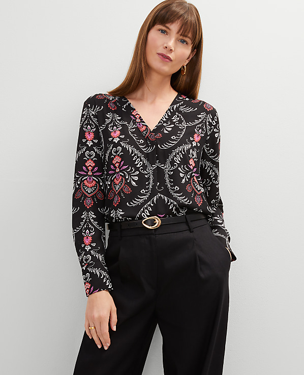 Petite Floral Mixed Media Top