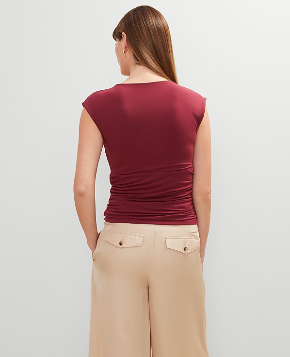 Gathered V-Neck Top