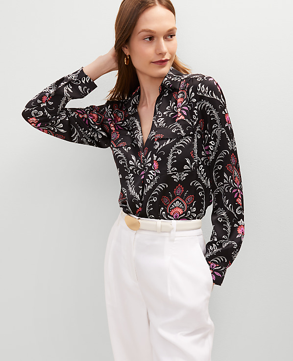 Petite Floral Camp Shirt