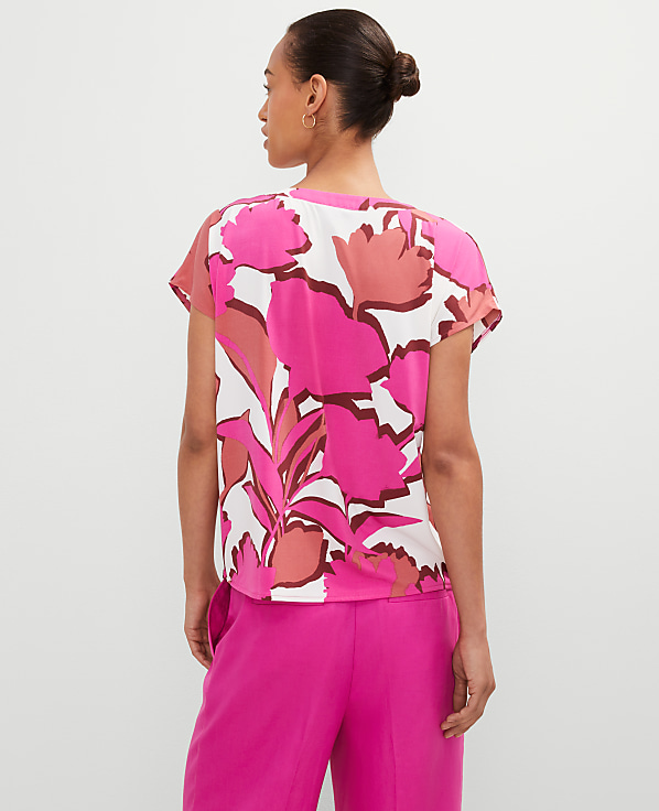 Petite Floral Mixed Media Top