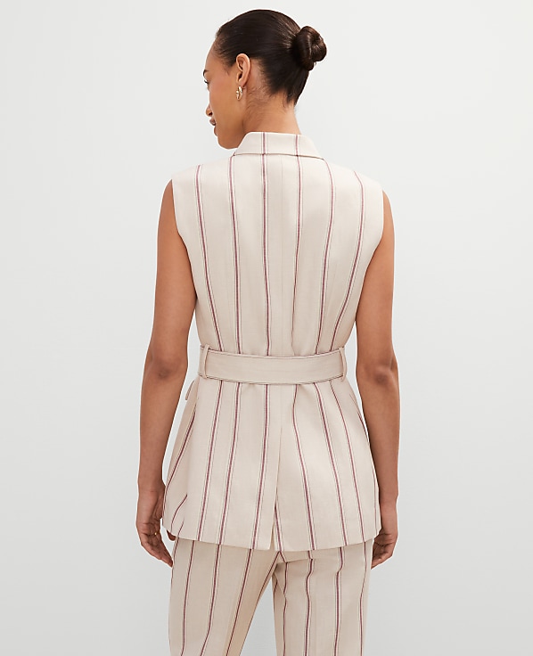 Pinstripe Belted Vest