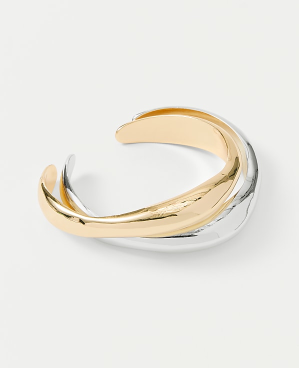 Wavy Mixed Metal Cuff Bracelet