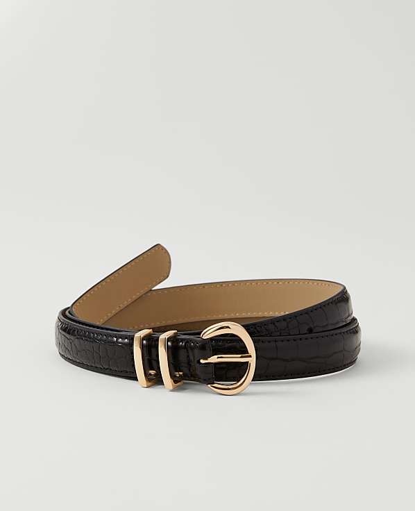Skinny Croco Belt