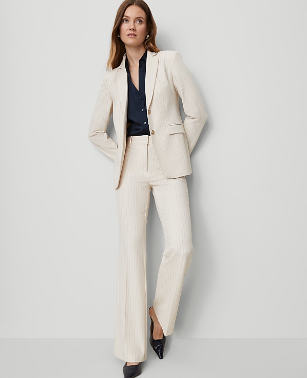 The Flare Trouser in Pinstripe