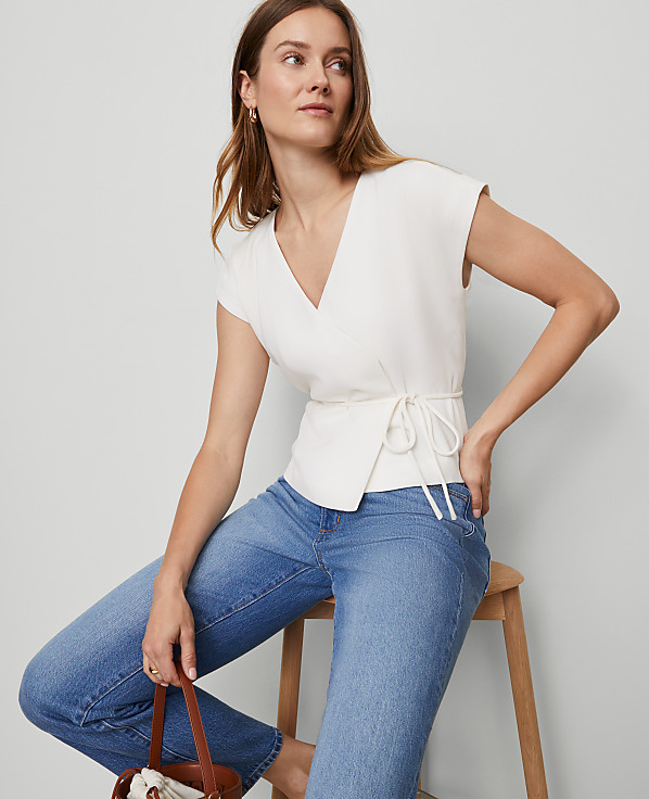 Wrap Tie Waist Blouse