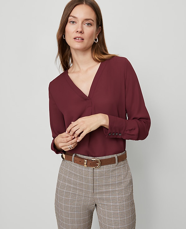 Mixed Media Pleat Front Top