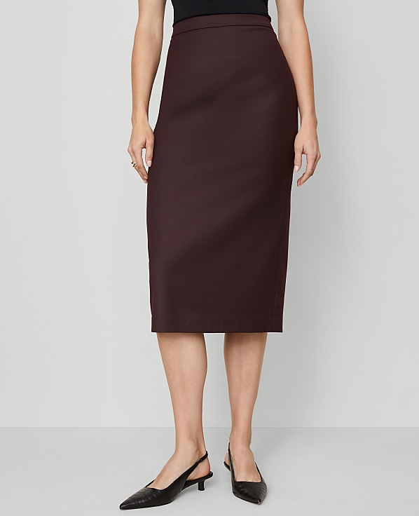 Twill Column Midi Skirt