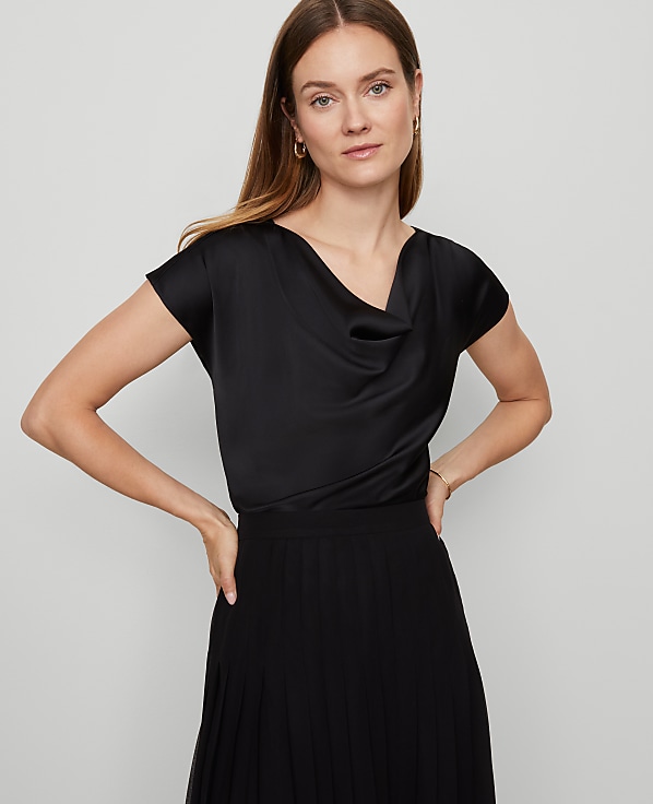 Satin Cowl Neck Top