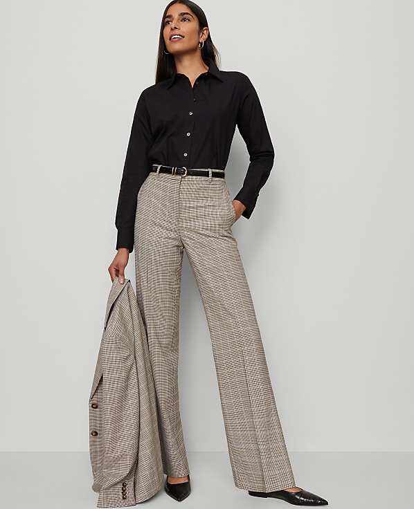 The Petite Flare Trouser in Plaid