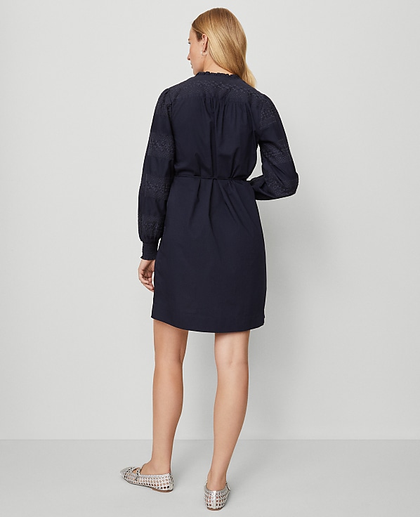 Weekend Ruffle Collar Belted Shift Dress