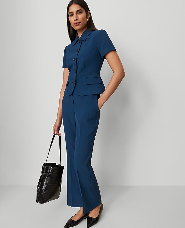 The Flare Ankle Pant in Fluid Crepe