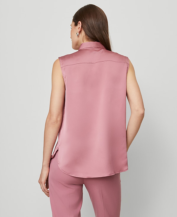Shirred Yoke Sleeveless Shirt