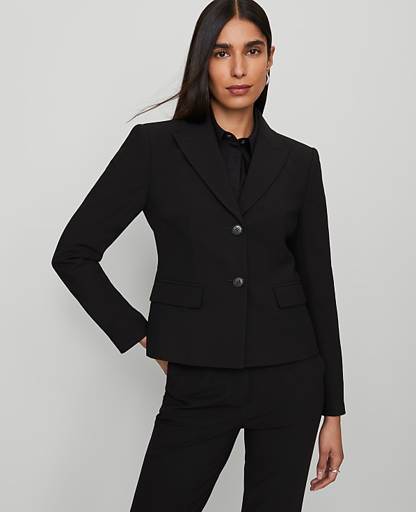 The Petite Shorter Two Button Blazer in Bi-Stretch