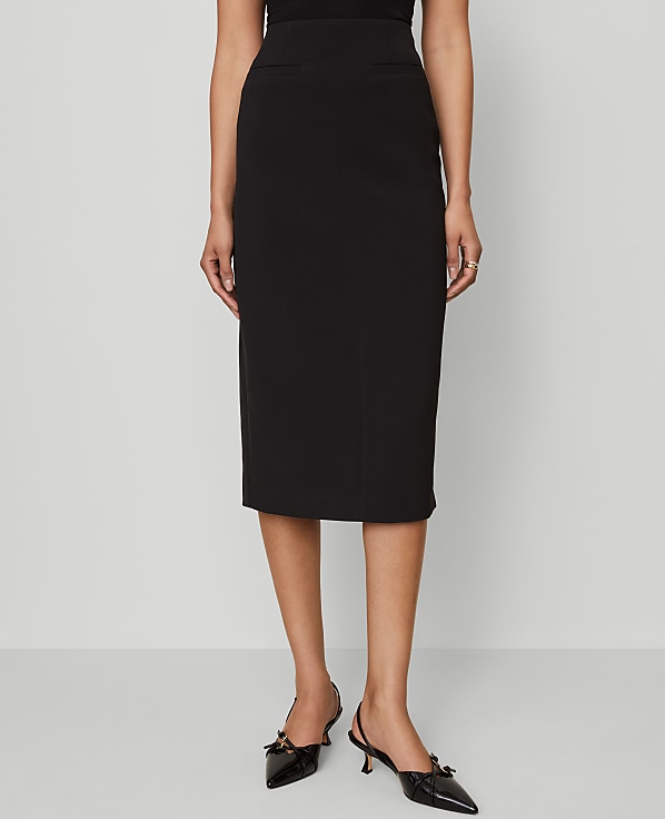 Fluid Crepe Pocket Midi Skirt