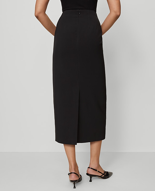 Fluid Crepe Pocket Midi Skirt