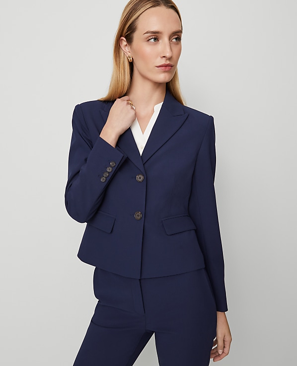 The Petite Shorter Two Button Blazer in Bi-Stretch