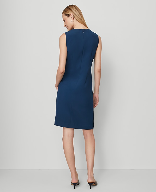 The Petite Crew Neck Shift Dress in Crepe